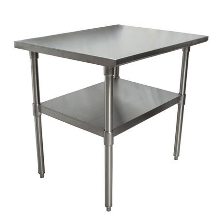 BK RESOURCES Work Table 16/304 Stainless Steel With Galvanized Undershelf 30"Wx24"D CTT-3024